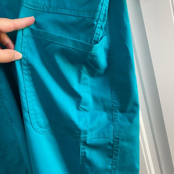 Cherokee Womens Scrub Pull-On Pants Elastic Waist Straight Leg NWT, Teal SZ L - Picture 8 of 12